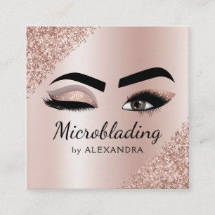 Carte De Visite Carré Microblading Eyebrows Brows Parties scintillant Ro
