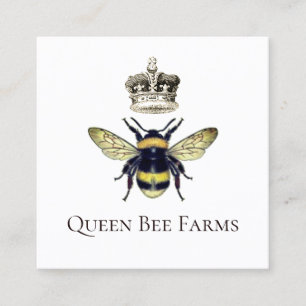 Carte De Visite Carré Miel Bee Crown Farm Apiary Beekeeper