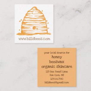 Carte De Visite Carré Miel Bee Skep Beeswax Produits biologiques