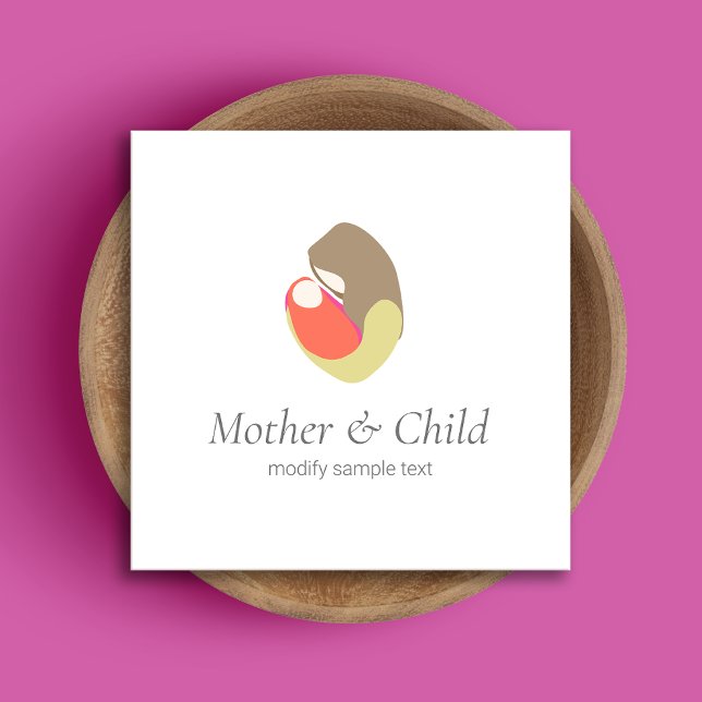 Carte De Visite Carré Mini-femme Doula Birth Couch Mère et enfant (Créateur téléchargé)