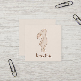Carte De Visite Carré Minimalist “Breathe” Bunny Business Card