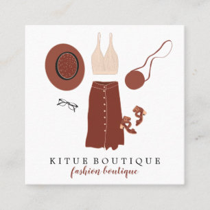 Carte De Visite Carré Mode Boutique Accessoires de vêtements personnalis
