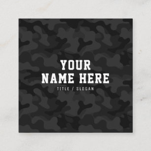 Carte De Visite Carré Mode moderne tendance noir camo motif designer
