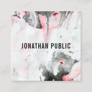 Carte De Visite Carré Modèle Abstrait Noir Rouge Blanc