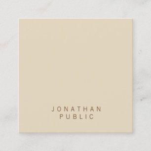 Carte De Visite Carré Modèle beige élégant minimaliste moderne élégant e
