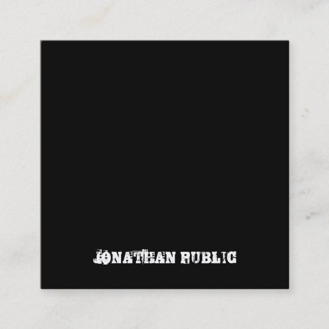 Carte De Visite Carré Modèle de B&W noir et blanc (Devant)