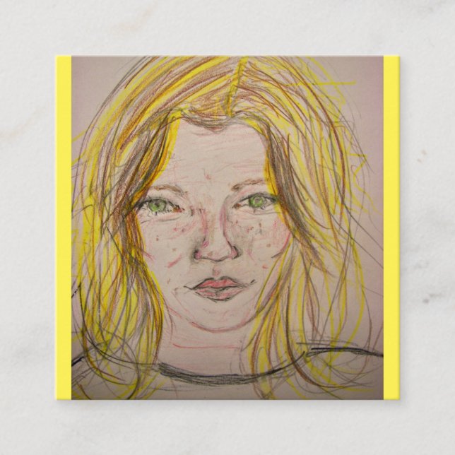 Carte De Visite Carré Modèle fille (Devant)