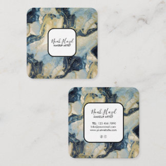 Carte De Visite Carré Modern marble elegant makeup artist