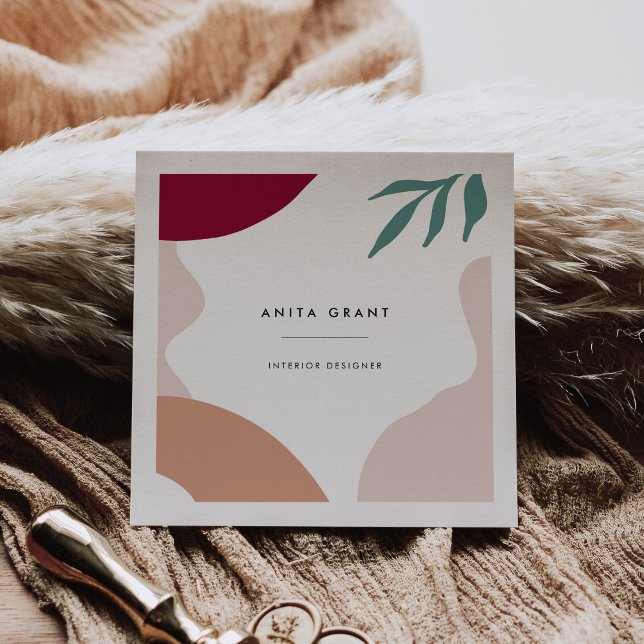 Carte De Visite Carré Moderne abstrait formes carré contemporain (Créateur téléchargé)