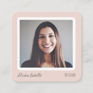 Carte De Visite Carré Moderne Blush Rose Médias sociaux Suivez-moi Photo