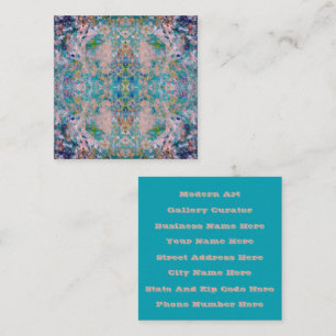 Carte De Visite Carré Moderne D'Une Sorte Abstraite Avec Des Couleurs Sa