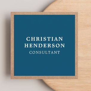 Carte De Visite Carré Moderne Elegant Blue Kraft Paper Consultant
