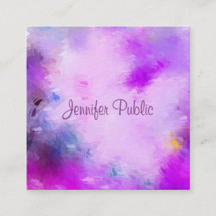 Carte De Visite Carré Moderne Élégant Calligraphie Script Nom Modèle