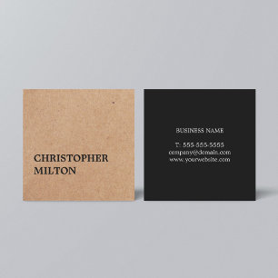Carte De Visite Carré Moderne Elegant noir blanc Carton Consultant