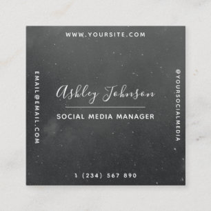 Carte De Visite Carré Moderne et tendance Gray Night Sky Cosmic Space Ga