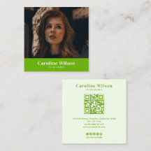 Moderne Gras Lime Vert Professionnel QR Code Photo