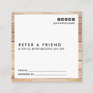 Carte De Visite Carré Moderne Luxe Bois Propre Disposition Référence