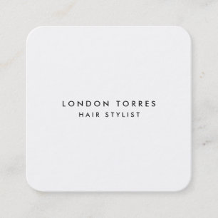 Carte De Visite Carré Moderne minimaliste Carré tendance Noir & Blanc
