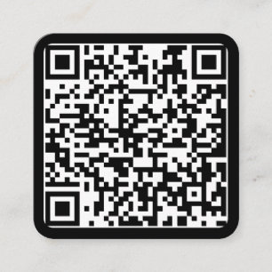 Carte De Visite Carré Moderne minimum noir coutume code QR médias sociau
