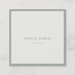 Carte De Visite Carré Moderne Modèle Vert Élégant de Design Simple Elite