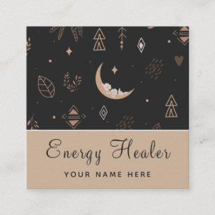 Carte De Visite Carré Moderne Mystic Motif Energy Healer Psychic Medium