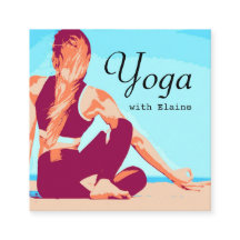 Moderne Plage Yoga Instructeur Femme Pose