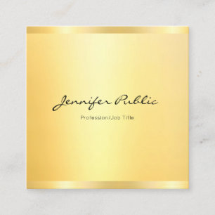 Carte De Visite Carré Moderne professionnel élégant Faux Gold Minimalist