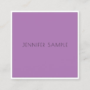 Carte De Visite Carré Moderne Professionnel Élégant Simple Modèle violet