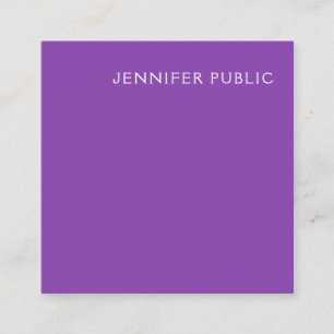 Carte De Visite Carré Moderne professionnel élégant Violet Modèle tendan