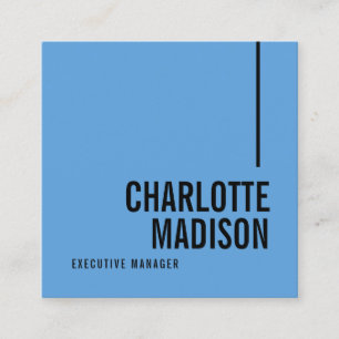 Carte De Visite Carré Moderne Simple Bleu Céleste Minimaliste Double Fac