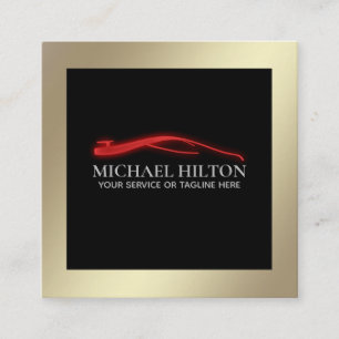 Carte De Visite Carré Moderne simple luxe puissante voiture rouge logo
