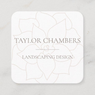 Carte De Visite Carré Moderne Succulent Simple