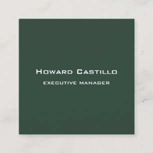 Carte De Visite Carré Moderne tendance Elégant Grayish Green White