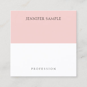 Carte De Visite Carré Moderne Tendance Rose Pâle Simple Élégant Modèle