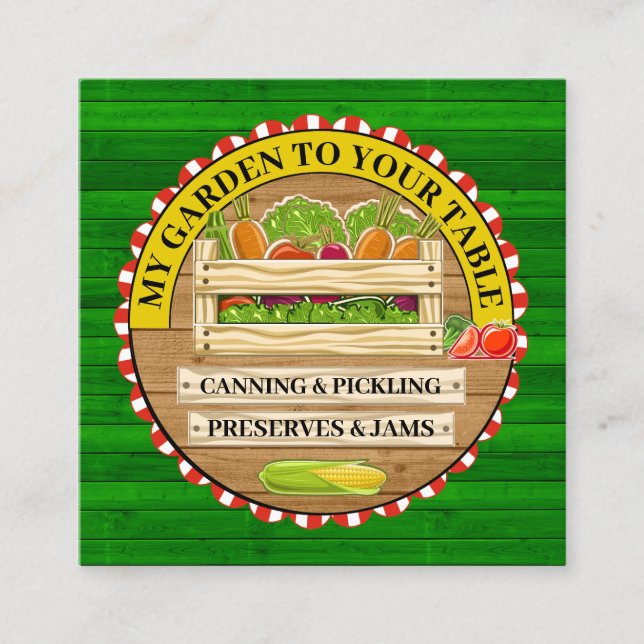 CARTE DE VISITE CARRÉ MON JARDIN À VOTRE TABLE (Devant)