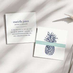 Carte De Visite Carré Monnaie et ananas de marine