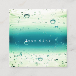 Carte De Visite Carré Monnaie Tiffany Blanc Abstrait Balls d'eau Océan