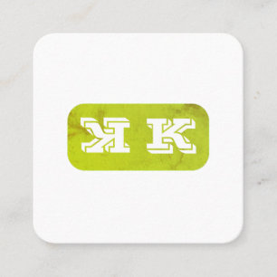 Carte De Visite Carré Monogram Flip (vert rustique)