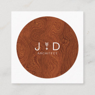 Carte De Visite Carré Monogramme à la mode minimal, rustique, moderne de