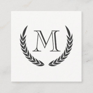 Carte De Visite Carré Monogramme avec éléments
