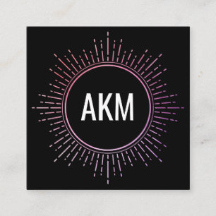 Carte De Visite Carré Monogramme avec éléments d'éclairage