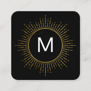 Carte De Visite Carré Monogramme avec éléments Faux Gold Illuminés