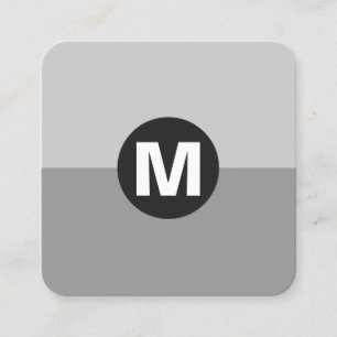 Carte De Visite Carré Monogramme circulaire - Deux tons 03