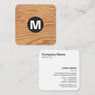 Carte De Visite Carré Monogramme de tache de cercle - bois