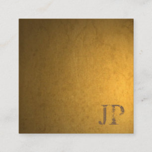 Carte De Visite Carré Monogramme de texte désorganisé Revêtement de papi
