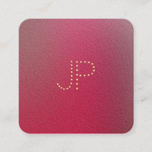 Carte De Visite Carré Monogramme d'or Texté Structuré Modèle
