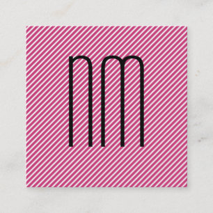 Carte De Visite Carré Monogramme minimaliste moderne avec bandes