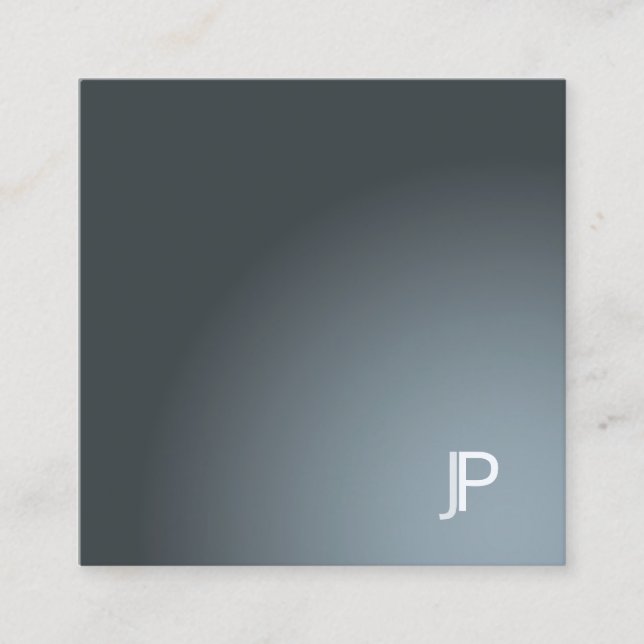 Carte De Visite Carré Monogramme Moderne Plaine Design tendance Luxe Elé (Devant)