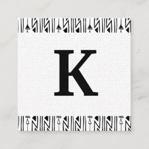 Carte De Visite Carré Monogramme   Motif Boho