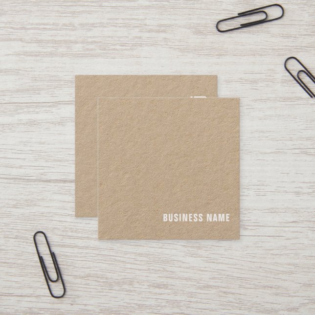 Carte De Visite Carré Monogramme professionnel Design élégant Plain Luxe (Devant/Arrière en situation)